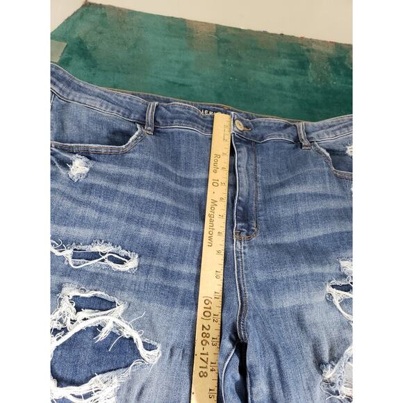 American Eagle Jeans Size 24 Womens Blue Stretch Denim High Rise Jegging Crop - Picture 8 of 14